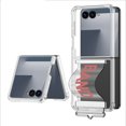 thumbnail image 1 of Allytechgroup Clear Case for Samsung Galaxy Z Flip 6/ 7 FE, with Band Strap Not-Yellowing Anti-Scratch Stand Shockproof TPU Rugged Corner Protective Phone Case Shell for Galaxy Z Flip 7 FE/6,Pink, 1 of 8