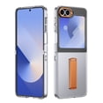 thumbnail image 1 of Allytechgroup Clear Case for Samsung Galaxy Z Flip 7, with Build in Screen Protector Anti-Scratch Full Body Shockproof Not-Yellowing Kickstand Phone Case Cover for Galaxy Z Flip 7, Orange, 1 of 9