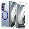 thumbnail image 1 of Allytechgroup Clear Case for Samsung Galaxy Z Fold 5 with Screen Protection, Compatible with Mag-safe Anti Yellowing Shockproof Magnetic Back Cover Bumper for Samsung Galaxy Z Fold 5, Purple, 1 of 6