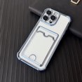 thumbnail image 1 of Allytechgroup Clear Case for iPhone 13 Mini with Credit Card Slot,  Anti-Yellowing Four Corner Anti Fall Plating Frame Slim Soft TPU Shockproof Back Cover for Women Men, Blue, 1 of 7