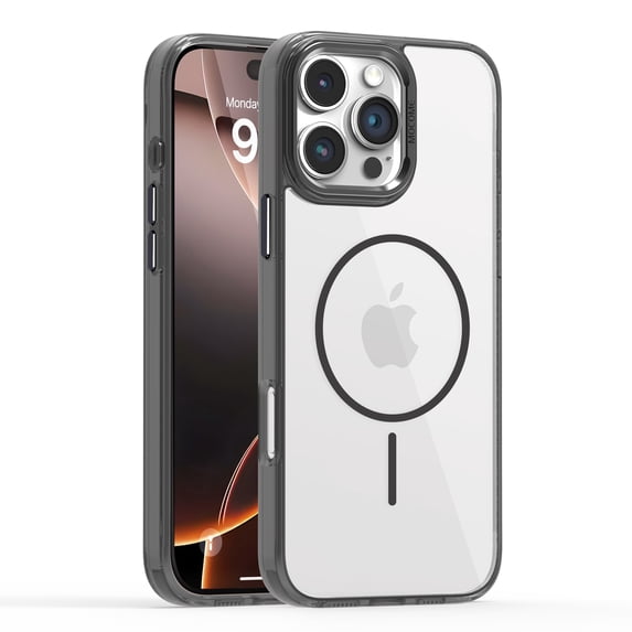 Allytechgroup Clear Case for iPhone 13 Pro, Compatible with Magsafe & Car Magnetic Bracket Anti Yellowing Shockproof and Anti-Scratch Protective Back Cover for Apple iPhone 13 Pro, Black