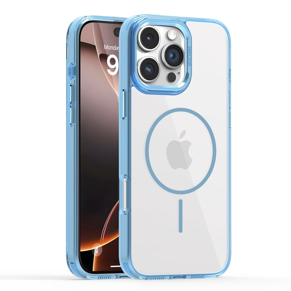 Allytechgroup Clear Case for iPhone 13 Pro Max, Compatible with Magsafe & Car Magnetic Bracket Anti Yellowing Shockproof and Anti-Scratch Protective Back Cover for Apple iPhone 13 Pro Max, Blue