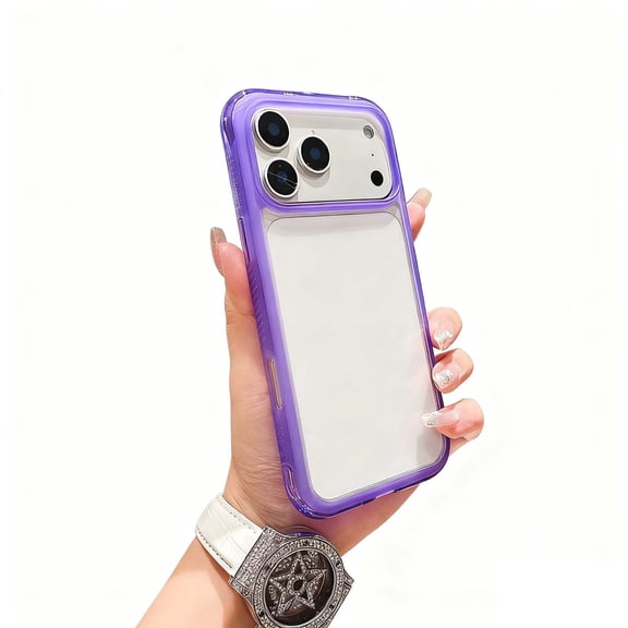 Allytechgroup Clear Case for iPhone 13 Pro Max, Not-Yellowing Anti-Scratch Shockproof Non-Slip Transparent Slim Fit Shell Support Wireless Charging Phone Case Cover for iPhone 13 Pro Max, Purple