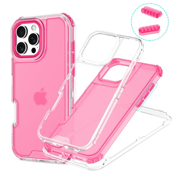 Allytechgroup Clear Case for iPhone 15, Hard PC Soft TPU Slim Lightweight Anti-yellowing Precise Cut-Outs Shockproof Protective Back Cover for iPhone 15, Pink