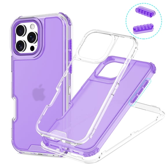 Allytechgroup Clear Case for iPhone 15 Plus, Hard PC Soft TPU Slim Lightweight Anti-yellowing Precise Cut-Outs Shockproof Protective Back Cover for iPhone 15 Plus, Purple