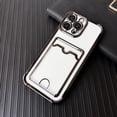 thumbnail image 1 of Allytechgroup Clear Case for iPhone 15 Pro with Credit Card Slot,  Anti-Yellowing Four Corner Anti Fall Plating Frame Slim Soft TPU Shockproof Back Cover for Women Men, Black, 1 of 7