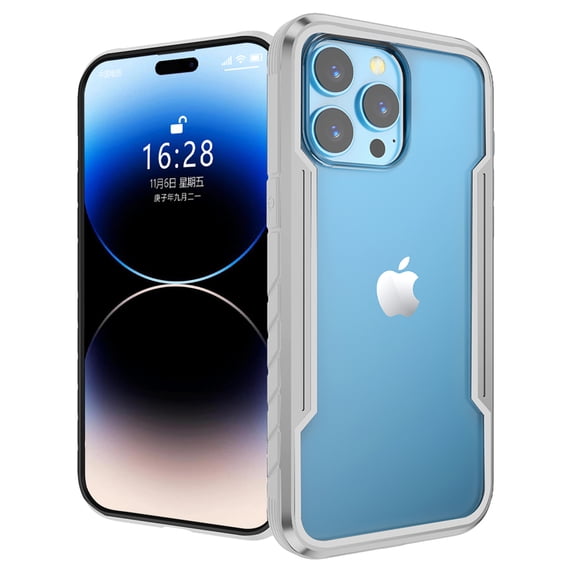 Allytechgroup Clear Case for iPhone 15 Pro, Slim Lightweight Hard PC Anti Yellowing Support Wireless Charging Shockproof Magnetic Back Cover for iPhone 15 Pro Women Men, Gray