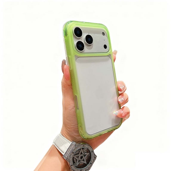 Allytechgroup Clear Case for iPhone 16 Plus, Not-Yellowing Anti-Scratch Shockproof Non-Slip Transparent Slim Fit Shell Support Wireless Charging Phone Case Cover for iPhone 16 Plus, Green