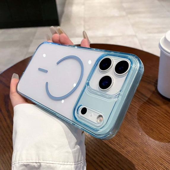 Allytechgroup Clear Case for iPhone 17 Pro, Compatible with Mag-safe Anti-Yellowing Slim Lightweight Shockproof Magnetic Protective Back Bupmper for Apple iPhone 17 Pro, Blue