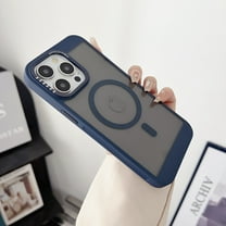 Allytechgroup Clear Case for iPhone 17 Pro Max, Compatible with Magsafe Support Wireless Charging Not Yellowing Slim Phone Case Shockproof Protective Bumper for Apple iPhone 17 Pro Max, Blue