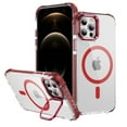 thumbnail image 1 of Allytechgroup Clear Magnetic Case for Apple iPhone 12 Pro/ 12, Camera Lens Kickstand Compatible with Magsafe Slim Fit Drop Protection Shockproof Back Case Cover for iPhone 12 Pro/ 12, Red, 1 of 8