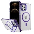 thumbnail image 1 of Allytechgroup Clear Magnetic Case for Apple iPhone 14, Camera Lens Kickstand Compatible with Magsafe Slim Fit Drop Protection Shockproof Back Case Cover for iPhone 14, Purple, 1 of 8