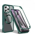 thumbnail image 1 of Allytechgroup Clear Magnetic Case for Apple iPhone 15 Plus with Build in Screen Protector, Anti-Yellow Bumper Shockproof Transparent Back Cover for iPhone 15 Plus, Darkgreen, 1 of 9