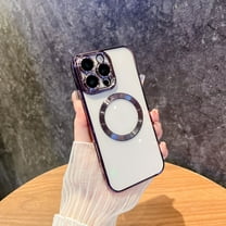 Allytechgroup Clear Magnetic Case for Apple iPhone 16 Pro, Compatible with Magsafe Anti-Scratch Not-Yellowing Bumper Shockproof Slim Cover for iPhone 16 Pro, Darkpurple