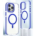 thumbnail image 1 of Allytechgroup Clear Magnetic Case Cover for Apple iPhone 14/13, Magsafe Compatible Crystal Clear Anti-Yellow Shockproof Bumper Wireless Charging Back Phone Case for Apple iPhone 14, Blue, 1 of 8