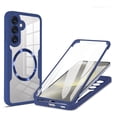 thumbnail image 1 of Allytechgroup Clear Magnetic Case for Samsung Galaxy A36 5G with Build in Screen Protector, Anti-Yellow Bumper Shockproof Transparent Back Cover for Galaxy A36 5G, Blue, 1 of 8