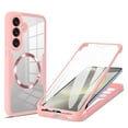 thumbnail image 1 of Allytechgroup Clear Magnetic Case for Samsung Galaxy S22 Plus with Build in Screen Protector, Anti-Yellow Bumper Shockproof Transparent Back Cover for Galaxy S22 Plus, Pink, 1 of 8