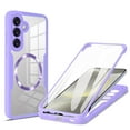 thumbnail image 1 of Allytechgroup Clear Magnetic Case for Samsung Galaxy S23 Plus with Build in Screen Protector, Anti-Yellow Bumper Shockproof Transparent Back Cover for Galaxy S23 Plus, Purple, 1 of 8
