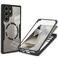 thumbnail image 1 of Allytechgroup Clear Magnetic Case for Samsung Galaxy S23 Ultra with Build in Screen Protector, Anti-Yellow Bumper Shockproof Transparent Back Cover for Galaxy S23 Ultra, Black, 1 of 8