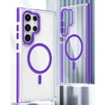 thumbnail image 1 of Allytechgroup Clear Magnetic Case for Samsung Galaxy S24+ Plus, Hybrid Rugged Shockproof TPU Transparent Anti-Yellow Slim Bumper Phone Case Cover for Galaxy S24+, Purple, 1 of 4
