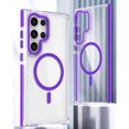 thumbnail image 1 of Allytechgroup Clear Magnetic Case for Samsung Galaxy S24 Ultra, Hybrid Rugged Shockproof TPU Transparent Anti-Yellow Slim Bumper Phone Case Cover for Galaxy S24 Ultra, Purple, 1 of 4
