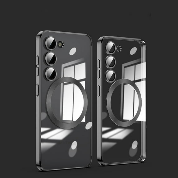 Allytechgroup Clear Magnetic Case for Samsung Galaxy S25, Compatible with Magsafe Anti-Scratch Not-Yellowing Bumper Shockproof Slim Cover for Samsung Galaxy S25,Black