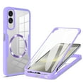 thumbnail image 1 of Allytechgroup Clear Magnetic Case for Samsung Galaxy S25 Edge with Build in Screen Protector, Anti-Yellow Bumper Shockproof Transparent Back Cover for Galaxy S25 Edge, Purple, 1 of 8