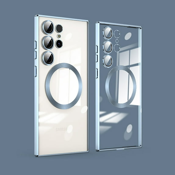 Allytechgroup Clear Magnetic Case for Samsung Galaxy S25 Ultra, Compatible with Magsafe Anti-Scratch Not-Yellowing Bumper Shockproof Slim Cover for Samsung Galaxy S25 Ultra,Blue