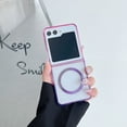thumbnail image 1 of Allytechgroup Clear Magnetic Case for Samsung Galaxy Z Flip 6/ Flip 7 FE, [Compatible with Magsafe] Transparent Anti-Scratch Not-Yellowing Slim Fit Shell Cover for Galaxy Z Flip 6/ 7 FE, Pink+Purple, 1 of 10
