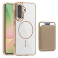 thumbnail image 1 of Allytechgroup Clear Magnetic Wallet Case for Samsung Galaxy A36 5G, Compatible with Magsafe Shockproof Transparent Back Cover with Slim Fit with Detachable Leather Card Holder, Desertgold, 1 of 7
