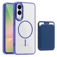 thumbnail image 1 of Allytechgroup Clear Magnetic Wallet Case for Samsung Galaxy S25 Edge, Compatible with Magsafe Shockproof Transparent Back Cover with Slim Fit with Detachable Leather Card Holder, Darkblue, 1 of 6