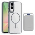 thumbnail image 1 of Allytechgroup Clear Magnetic Wallet Case for Samsung Galaxy S25 Edge, Compatible with Magsafe Shockproof Transparent Back Cover with Slim Fit with Detachable Leather Card Holder, Gray, 1 of 6