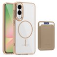 thumbnail image 1 of Allytechgroup Clear Magnetic Wallet Case for Samsung Galaxy S25 Edge, Compatible with Magsafe Shockproof Transparent Back Cover with Slim Fit with Detachable Leather Card Holder, Desertgold, 1 of 7