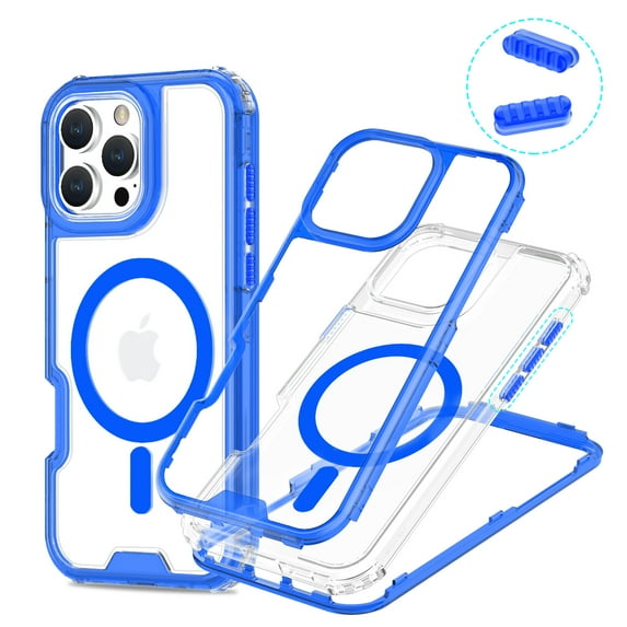 Allytechgroup Clear Phone Case for Apple iPhone 13 Pro Max, Shockproof TPU & PC iPhone 13 Pro Max Cover Anti-Scratch Transparent iPhone 13 Pro Max Case Compatible with MagSafe Accessories,Clearblue