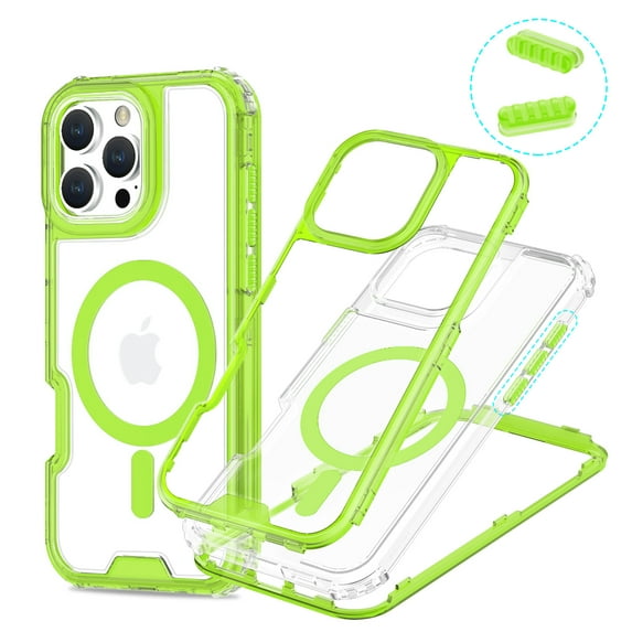 Allytechgroup Clear Phone Case for Apple iPhone 14 Plus, Shockproof TPU & PC iPhone 14 Plus Cover Anti-Scratch Transparent iPhone 14 Plus Case Compatible with MagSafe Accessories,Cleargreen