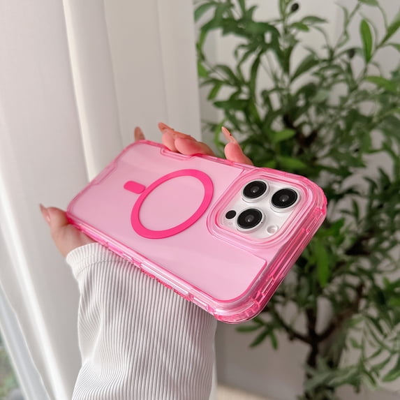 Allytechgroup Clear Phone Case for Apple iPhone 14 Pro, Shockproof TPU & PC iPhone 14 Pro Cover Anti-Scratch Transparent iPhone 14 Pro Case Compatible with MagSafe Accessories,Pink