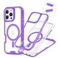 thumbnail image 1 of Allytechgroup Clear Phone Case for Apple iPhone 16 Pro Max, Shockproof TPU & PC iPhone 16 Pro Max Cover Anti-Scratch Transparent iPhone 16 Pro Max Case Compatible with MagSafe Accessories,Clearpurple, 1 of 5