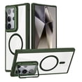thumbnail image 1 of Allytechgroup Clear Phone Case for Samsung Galaxy S23 Ultra, Magnetic Galaxy S23 Ultra Case with Camera Lens Kickstand, Shockproof and Anti-Yellow, Compatible with MagSafe and Car Mount, Green, 1 of 7