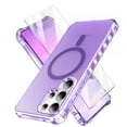 thumbnail image 1 of Allytechgroup Clear Phone Case for Samsung Galaxy S25 Ultra, Galaxy S25 Ultra Case with Screen Protector, MagSafe Compatible, Kickstand Feature, Anti-Yellowing Galaxy S25 Ultra Cover, Purple, 1 of 6