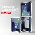 thumbnail image 1 of Allytechgroup Clear Phone Case for Samsung Galaxy Z Flip 7, Anti-Yellow Hard PC Plating Luxury Anti-Scratch Bumper Shockproof Case Cover for Samsung Galaxy Z Flip 7 Women Men, Silver, 1 of 8