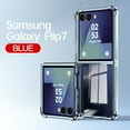 thumbnail image 1 of Allytechgroup Clear Phone Case for Samsung Galaxy Z Flip 7, Anti-Yellow Hard PC Plating Luxury Anti-Scratch Bumper Shockproof Case Cover for Samsung Galaxy Z Flip 7 Women Men, Blue, 1 of 8