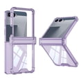 thumbnail image 1 of Allytechgroup Clear Rugged Case for Samsung Galaxy Z Flip 5, PC+TPU Hybrid Shock-Absorbent Anti-Scratch Slim Lightweight Glossy Full Body Cove Non-Slip Grip Protection for Women Men, Purple, 1 of 8