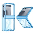 thumbnail image 1 of Allytechgroup Clear Rugged Case for Samsung Galaxy Z Flip 5, PC+TPU Hybrid Shock-Absorbent Anti-Scratch Slim Lightweight Glossy Full Body Cove Non-Slip Grip Protection for Women Men, Blue, 1 of 8