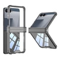 thumbnail image 1 of Allytechgroup Clear Rugged Case for Samsung Galaxy Z Flip 5, PC+TPU Hybrid Shock-Absorbent Anti-Scratch Slim Lightweight Glossy Full Body Cove Non-Slip Grip Protection for Women Men, Black, 1 of 8