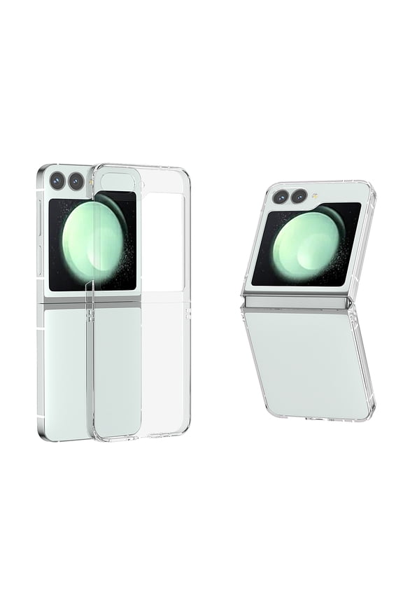 Clear Samsung Galaxy Z Flip5 Case, Slim Fit Shockproof Ultimate Protection Hard PC Cover for Women Men