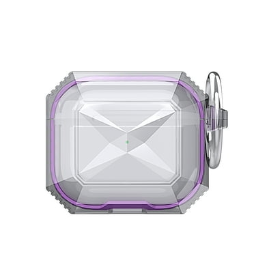 Allytechgroup Compatible with AirPods 4th Generation Case 2024, Anti-Yellowing Clear Case with Keychain for Women Men Full Protection Cover for AirPods 4 Case, Purple