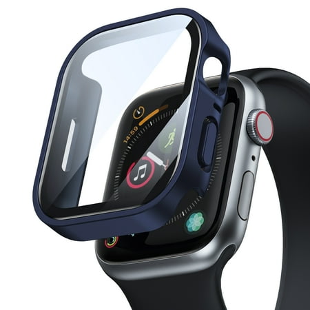 Allytechgroup Compatible with Apple Watch Series 10 46mm Screen Protector Case, Protective Face Cover Hard PC Bumper for Women Men for iWatch Series 10 46mm, Darkblue