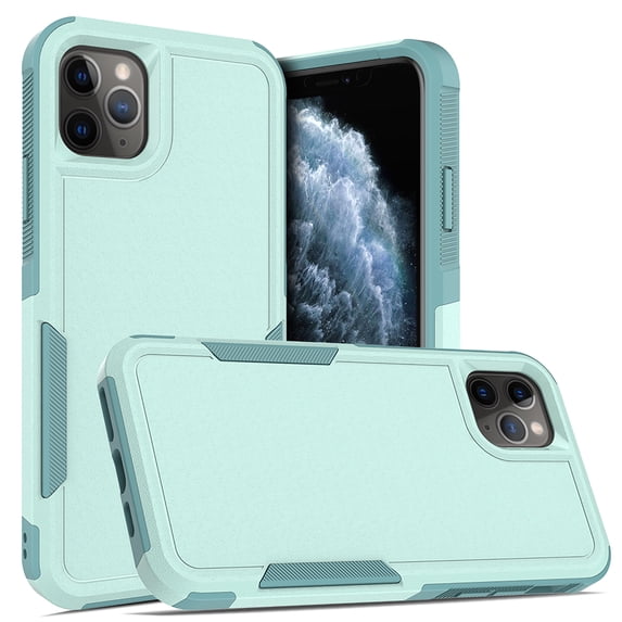 Allytechgroup Compatible for Apple iPhone 12 Pro / 12 6.1", Rugged Shockproof Military Grade Protection Dual Layers Hard PC TPU Phone Case for iPhone 12 Pro / iPhone 12 6.1", Mint