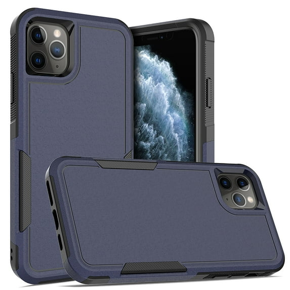 Allytechgroup Compatible for Apple iPhone 12 Pro / 12 6.1", Rugged Shockproof Military Grade Protection Dual Layers Hard PC TPU Phone Case for iPhone 12 Pro / iPhone 12 6.1", Darkblue