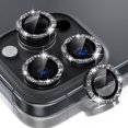 thumbnail image 1 of Allytechgroup Compatible for Apple iPhone 15 Pro Max Camera Lens Protector Bling, 9H Tempered Glass Camera Cover Screen Protector Metal Ring Decoration Accessories, Black, 1 of 5